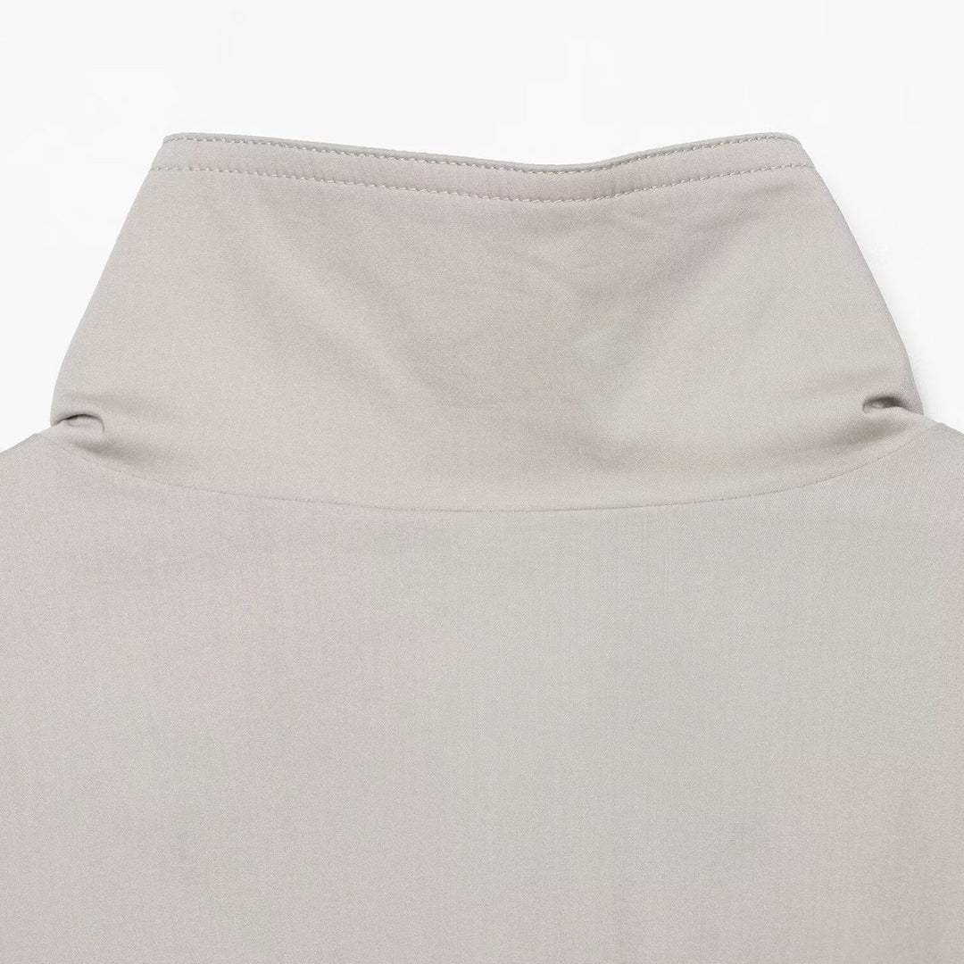 Damen Leichte Cropped Übergangsjacke mit Stehkragen und verdecktem Reißverschluss Echoarchiv