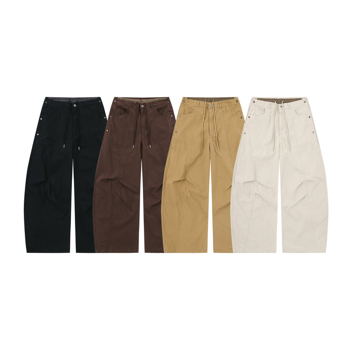 Damen Weite Culotte-Hose mit elastischem Tunnelzugbund und Cargo-Details Echoarchiv