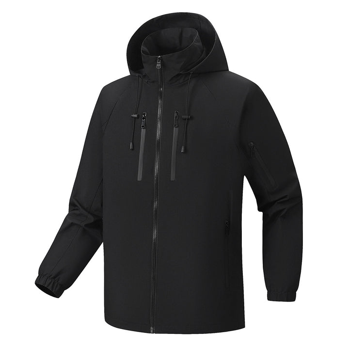 Herren Funktionsjacke mit abnehmbarer Kapuze und multifunktionalen Reißverschlusstaschen Echoarchiv