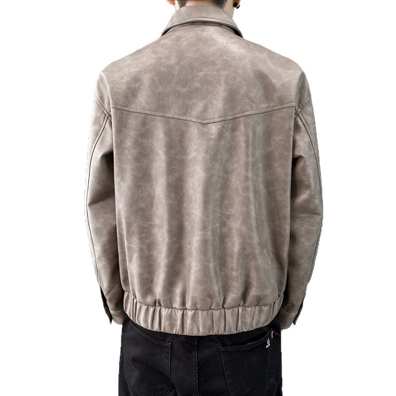 Herren lässige Kunstlederjacke mit modernem Schnitt und praktischen Taschen Echoarchiv