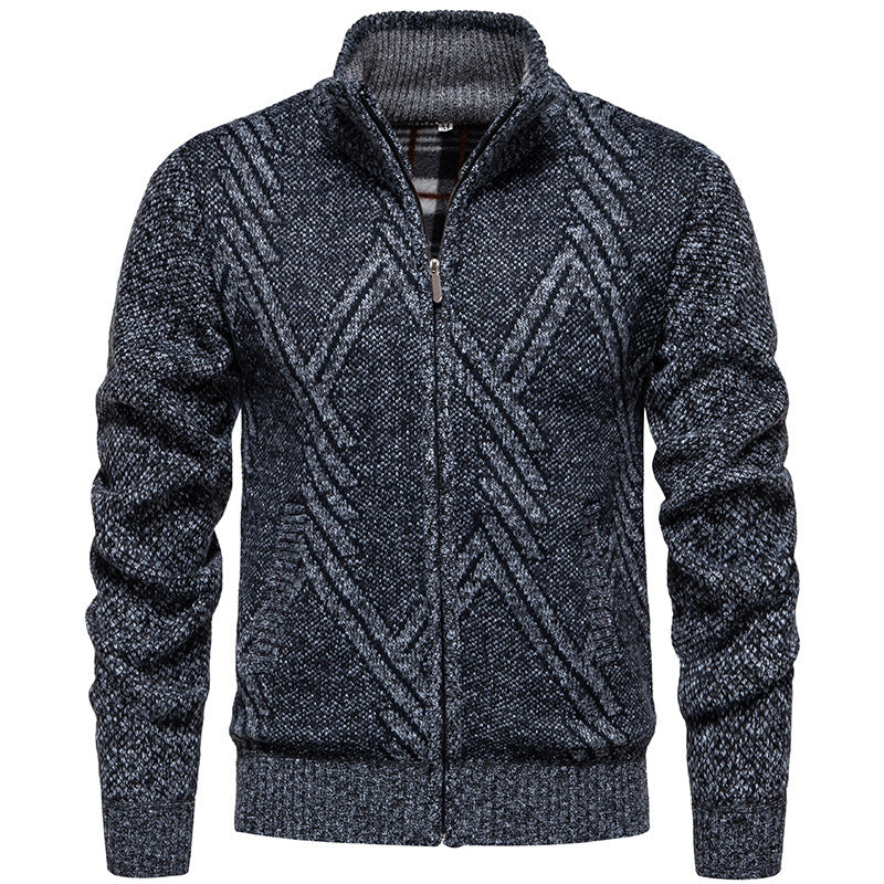Herren Strickjacke mit strukturiertem Zopfmuster und praktischen Taschen Echoarchiv