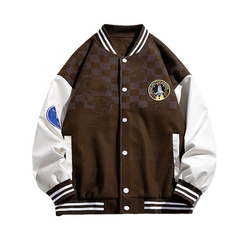Herren Modische Collegejacke mit grafischen Applikationen Echo Archiv