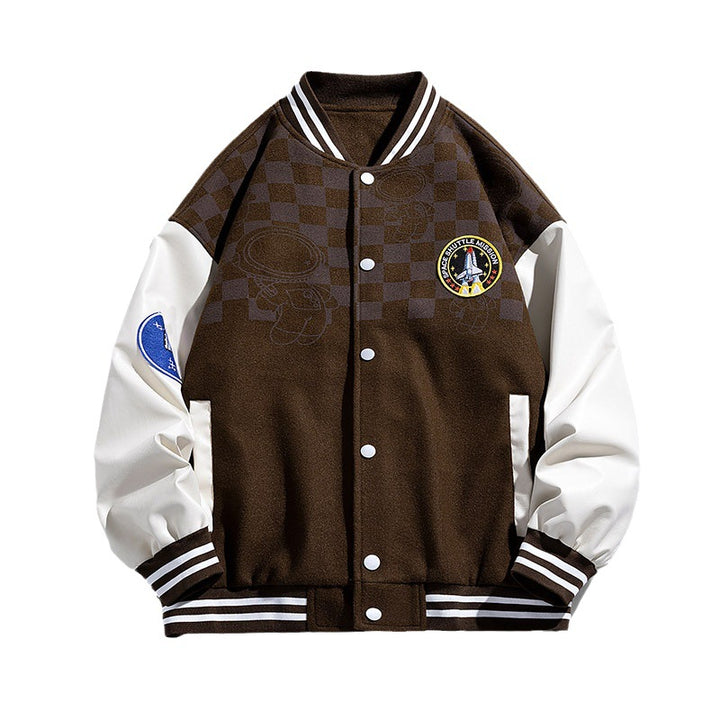 Herren Modische Collegejacke mit grafischen Applikationen Echo Archiv