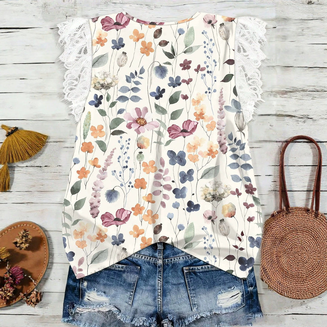 Damen Elegantes Blusenshirt mit Spitze und floralem Muster Echo Archiv