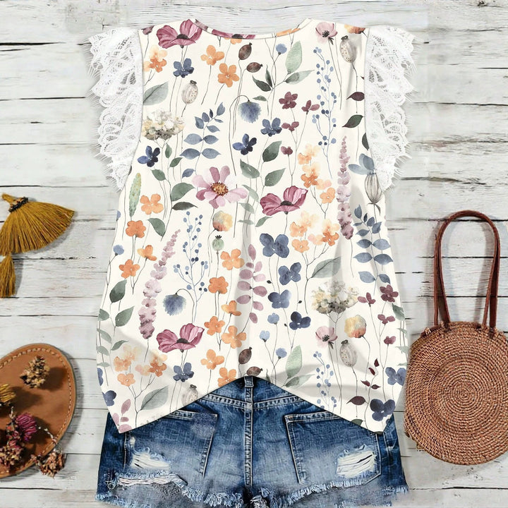 Damen Elegantes Blusenshirt mit Spitze und floralem Muster Echo Archiv