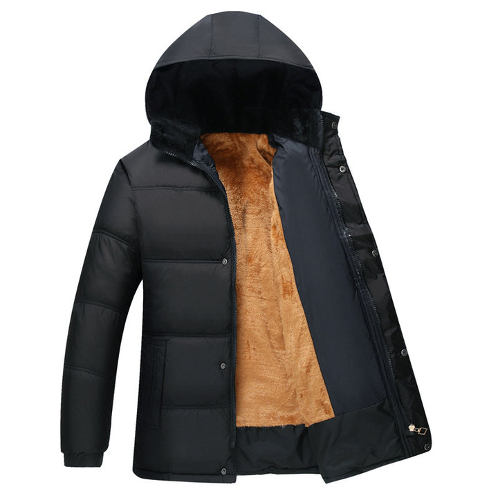 Herren modische Steppjacke mit kuscheligem Innenfutter und verstellbarem Kapuzenkragen Echoarchiv