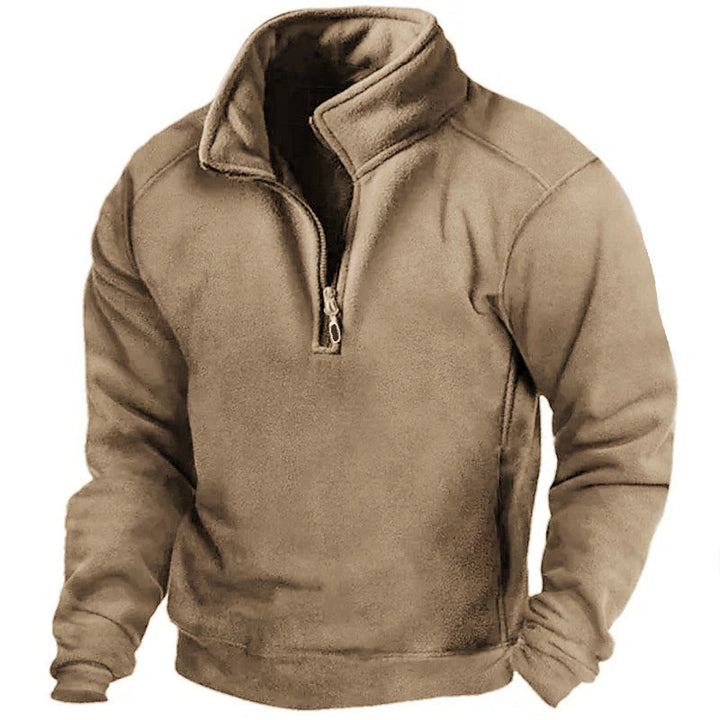 Herren Fleece Pullover mit stehendem Kragen Echoarchiv