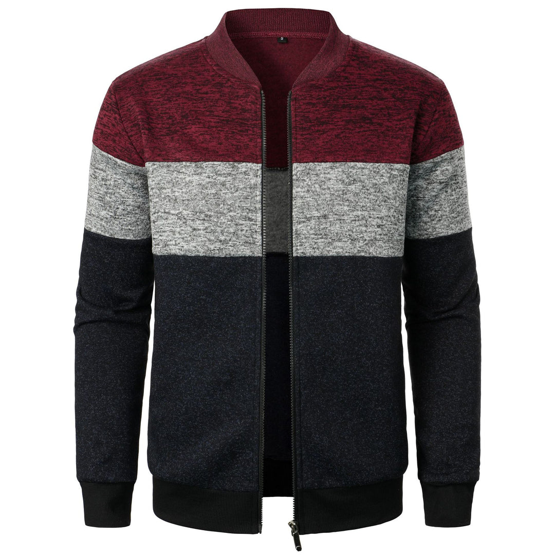 Herren Sportliche Sweatjacke mit modernem Streifenmuster und elastischem Abschluss Echoarchiv