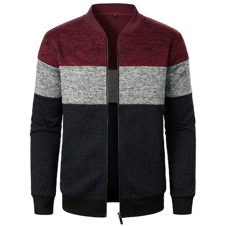 Herren Sportliche Sweatjacke mit modernem Streifenmuster und elastischem Abschluss Echoarchiv