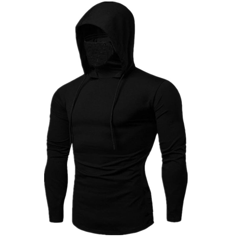 Herren Kapuzenshirt mit integriertem Gesichtsschutz und modischem Design Echoarchiv