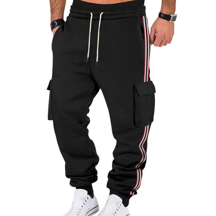 Herren Cargo-Joggerhose mit seitlichen Klapp‑Cargotaschen, Tunnelzug & Rippbündchen – Bravaro