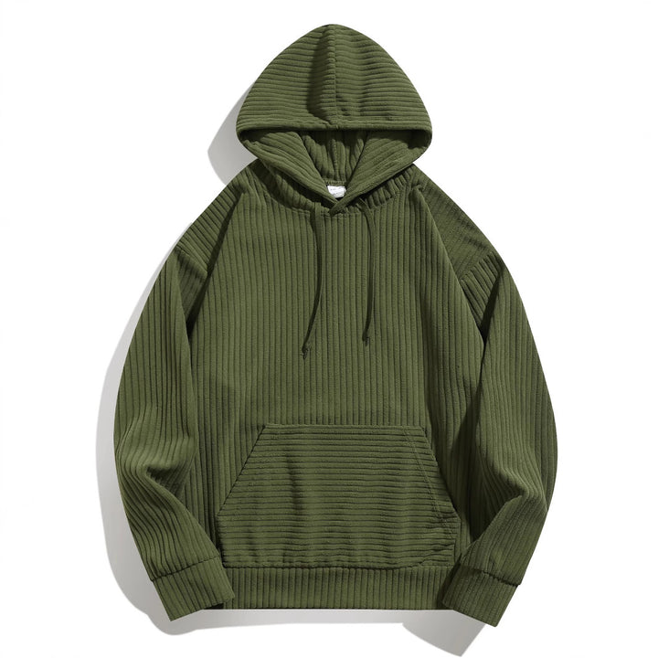 Herren lässiger Ripp-Pullover mit Kapuze Echoarchiv