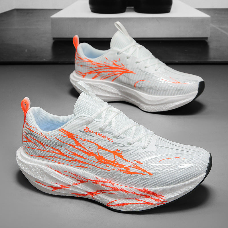Unisex leichte Performance-Laufschuhe mit gestricktem Obermaterial, reaktiver Hohlkern-Zwischensohle und dynamischem Grafikprint – Tavélo