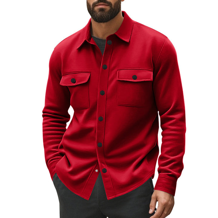 Herren nan gefütterte Hemdjacke mit Fleecefutter, aufgesetzten Brustklappen und Druckknopfleiste Echo Archiv