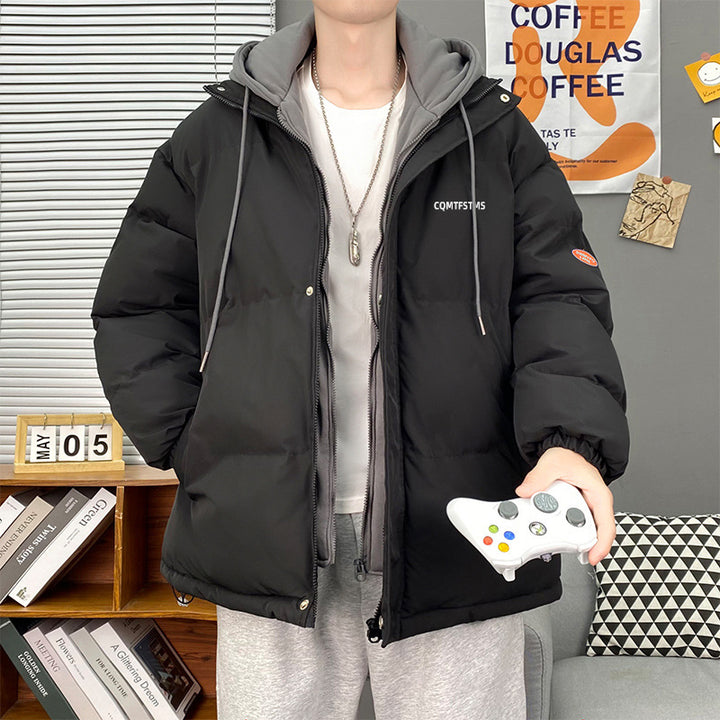 Herren gesteppte Winterjacke mit abnehmbarer Kapuze und weichem Innenfutter Echoarchiv