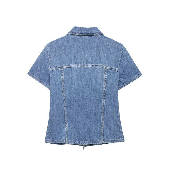 Damen Denim Kurzjacke mit Reißverschluss Echo Archiv
