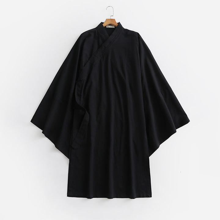 Unisex Oversize Kimono-Mantel mit weitem Ärmel und asymmetrischer Wickelvorderseite Echoarchiv