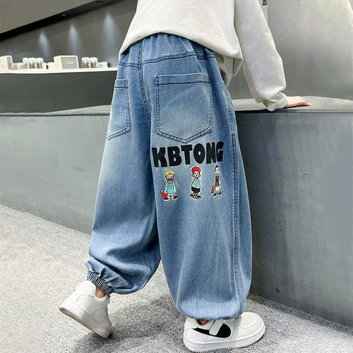 Unisex lässige Jeans mit bunten Stickereien Echo Archiv