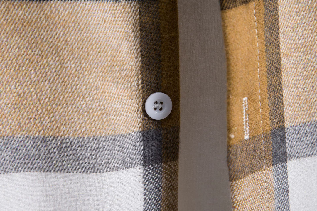 Herren Karohemdjacke mit integriertem Kapuzenpullover und bequemen Knopfdetails Echoarchiv