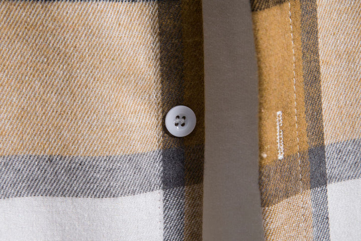Herren Karohemdjacke mit integriertem Kapuzenpullover und bequemen Knopfdetails Echoarchiv