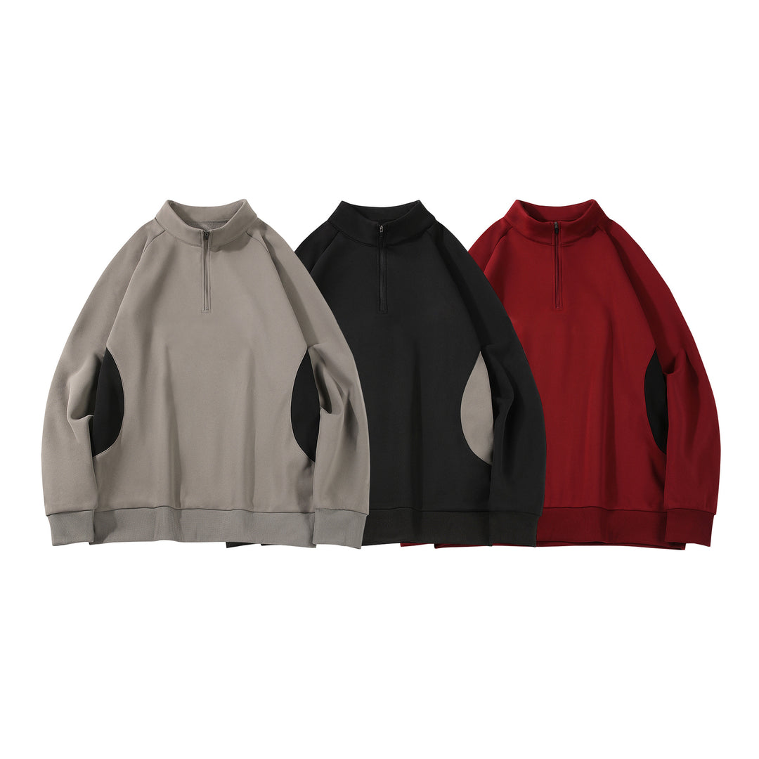 Herren Halbzip‑Sweatshirt mit Stehkragen und kontrastseitigen Einsätzen Echo Archiv
