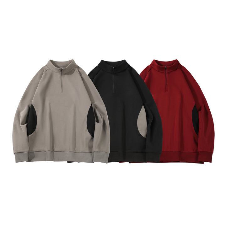 Herren Halbzip‑Sweatshirt mit Stehkragen und kontrastseitigen Einsätzen Echo Archiv