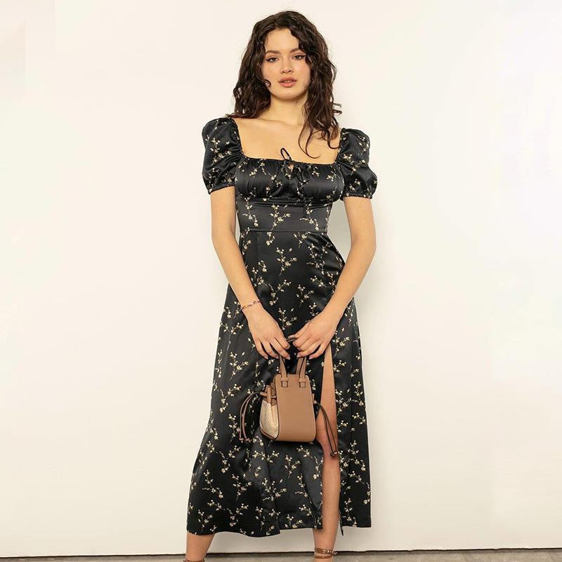 Damen Sommerliches Maxikleid mit floralen Mustern und tiefem Schlitz Echo Archiv