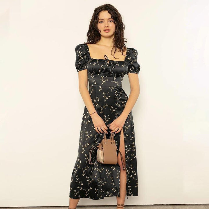 Damen Sommerliches Maxikleid mit floralen Mustern und tiefem Schlitz Echo Archiv