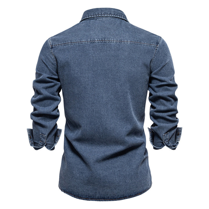 Herren nan tailliertes Jeanshemd mit Kentkragen, aufgesetzten Brusttaschen und Kontraststeppung Echo Archiv