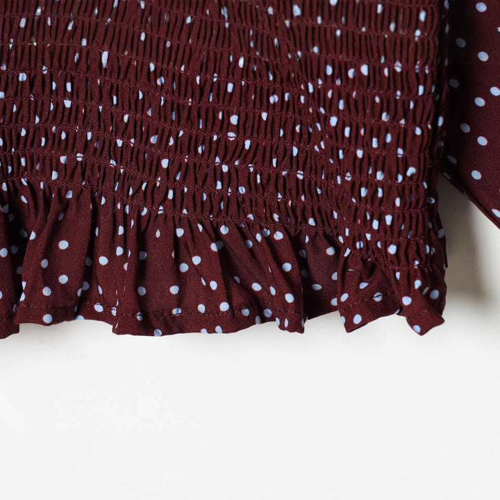 Damen Smock-Bluse mit elastischer Raffung und weiten Trompetenärmeln Echoarchiv