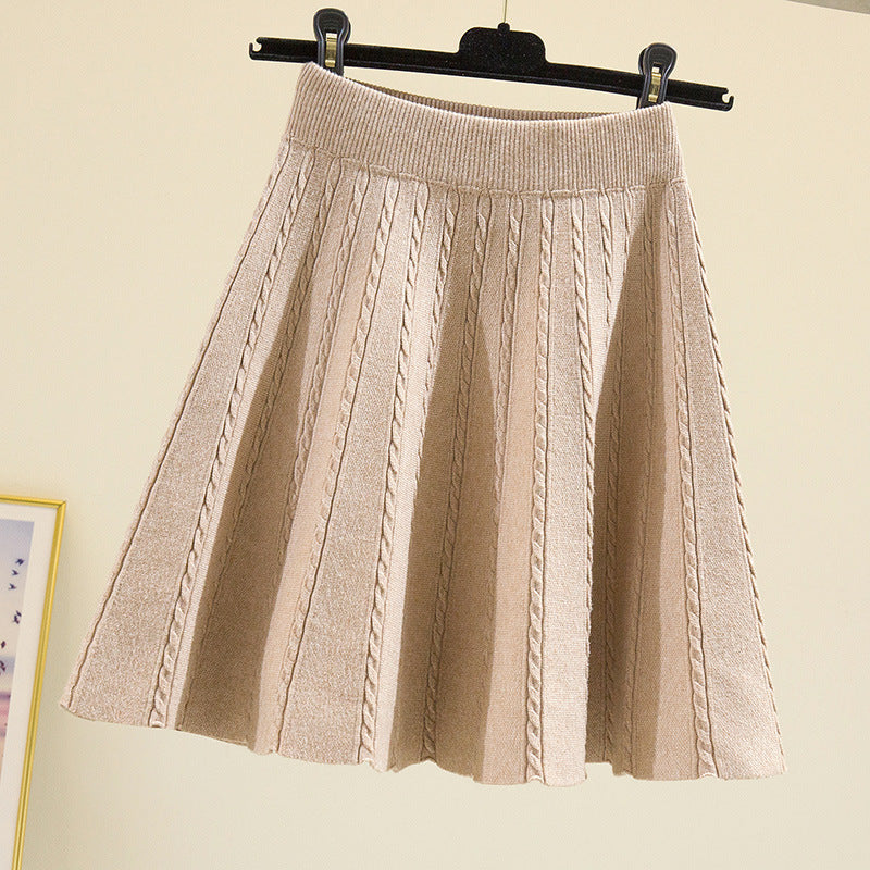 Damen Plissierter Strickrock mit hohem Bund Echo Archiv