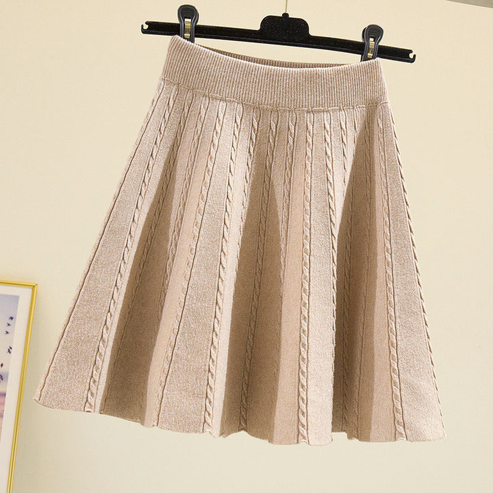 Damen Plissierter Strickrock mit hohem Bund Echo Archiv