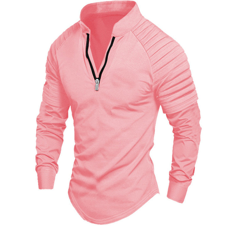Herren Sportliches Langarmshirt mit Stehkragen und Reißverschluss Echoarchiv