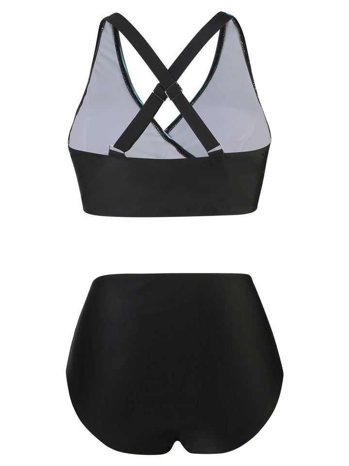 Damen High-Waist Bikini-Set mit modischem Wickeldesign Echo Archiv
