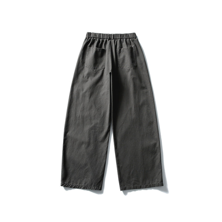 Damen Weite Cropped-Hose mit elastischem Bund und dekorativen Nahtpasse Echoarchiv