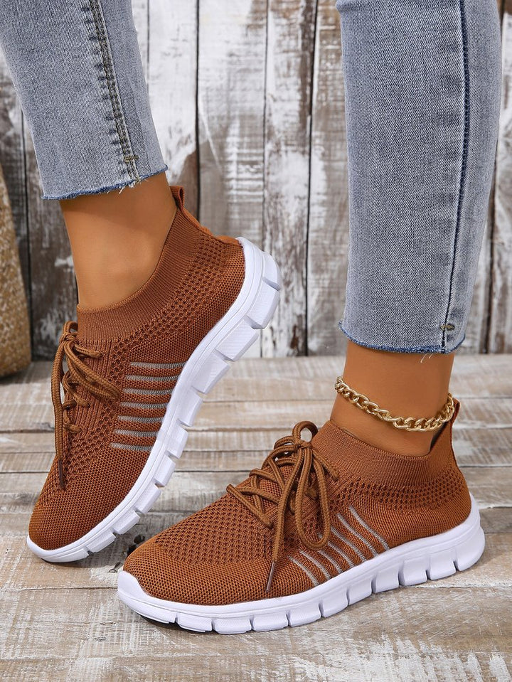 Damen  leichtes gestricktes Sneaker Slipper mit sockenähnlichem Schaft und flexibler Laufsohle Echo Archiv