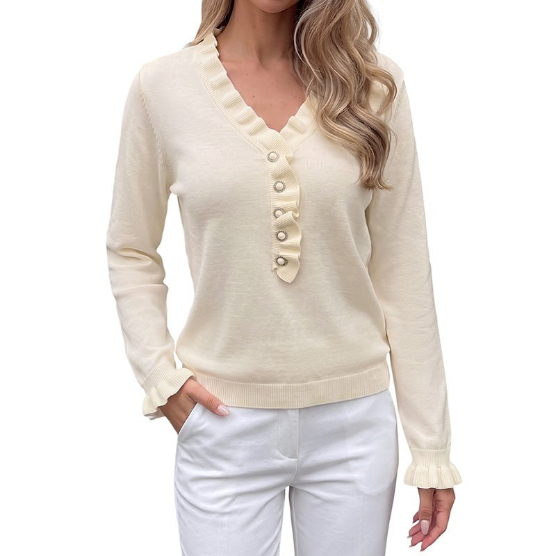 Damen Eleganter Pullover mit Rüschendetails Echo Archiv