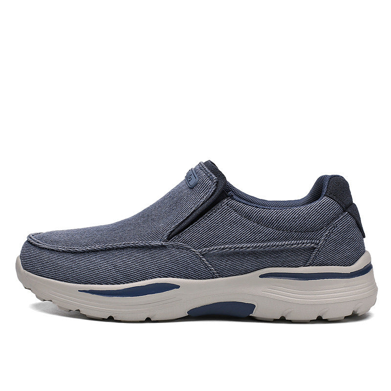 Herren leichte Slip-On Komfortfreizeitsneaker mit atmungsaktivem Canvas und stoßdämpfender Plateausohle – Tavélo