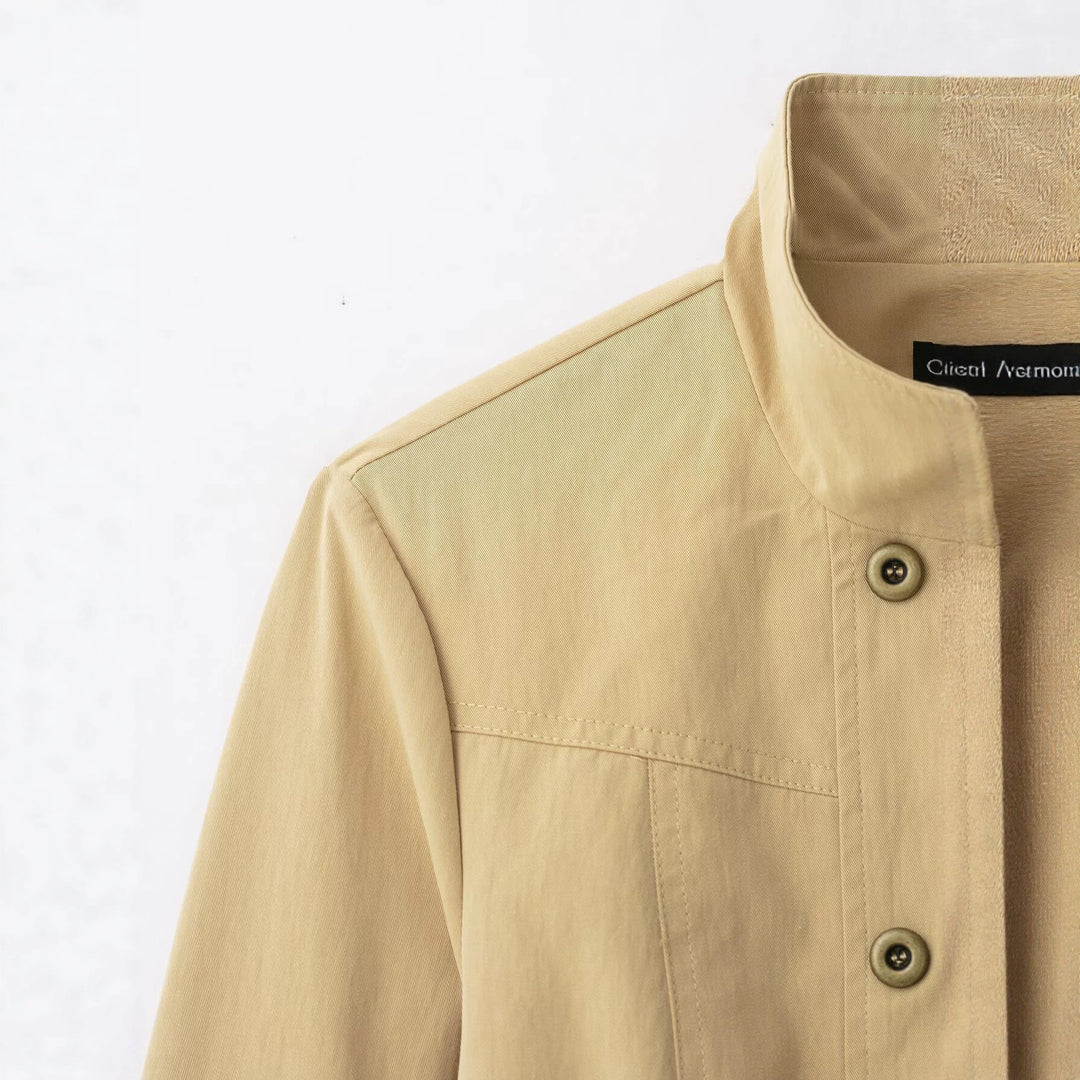 Damen Kurzer Doppelreihiger Field‑Blouson im Utility‑Stil mit Stehkragen Echo Archiv