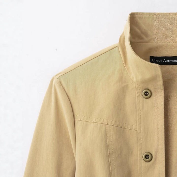 Damen Kurzer Doppelreihiger Field‑Blouson im Utility‑Stil mit Stehkragen Echo Archiv