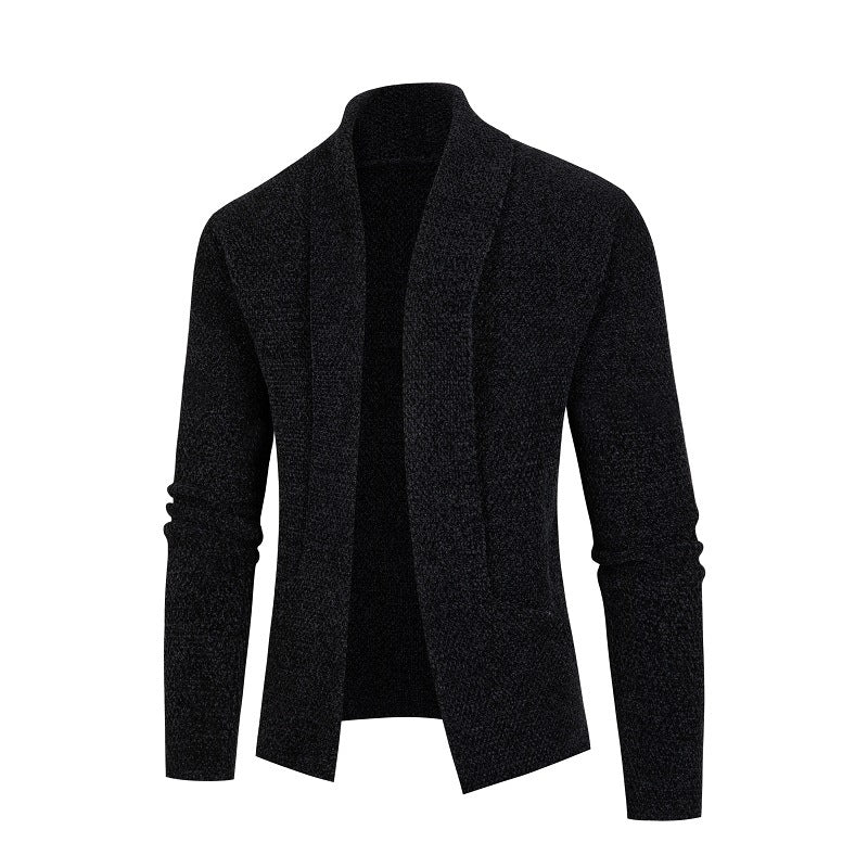Herren Strickjacke mit modernem Schalkragen und feinem Strukturmuster Echoarchiv