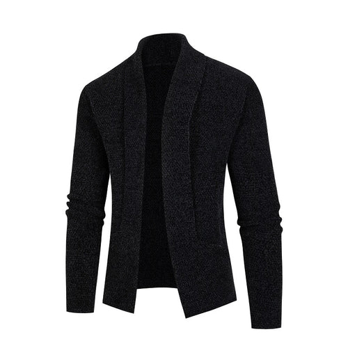 Herren Strickjacke mit modernem Schalkragen und feinem Strukturmuster Echoarchiv