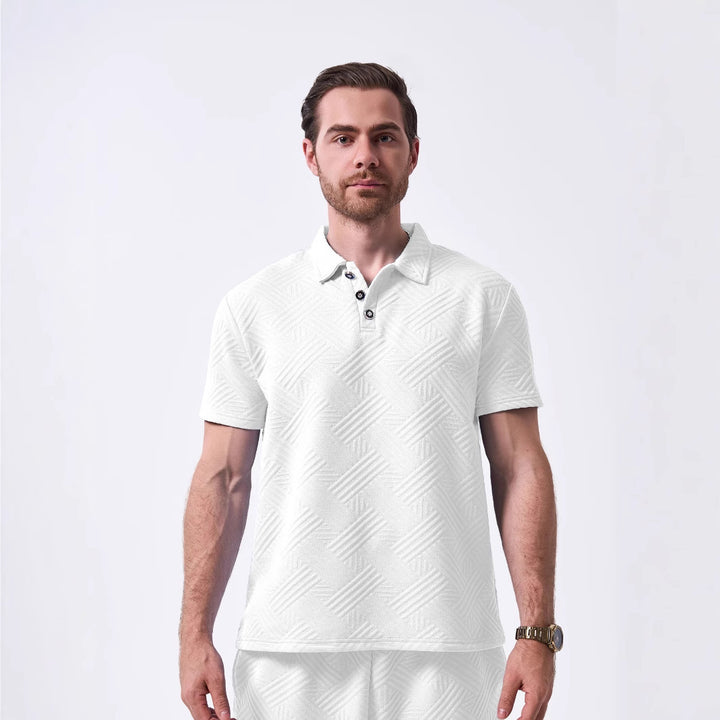 Herren Poloshirt mit strukturiertem Design Echoarchiv