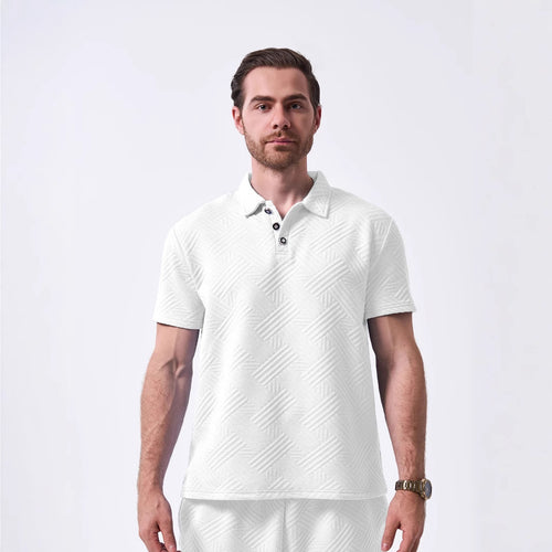 Herren Poloshirt mit strukturiertem Design Echoarchiv