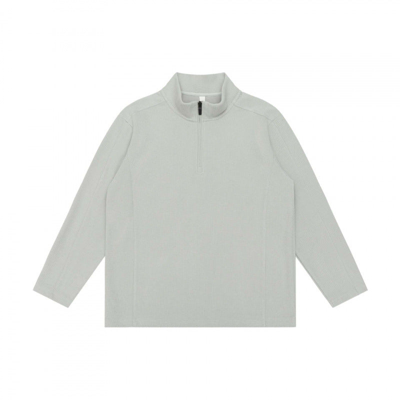 Unisex Texturierter Half‑Zip‑Strickpullover im Boxy‑Schnitt mit Stehkragen Echo Archiv