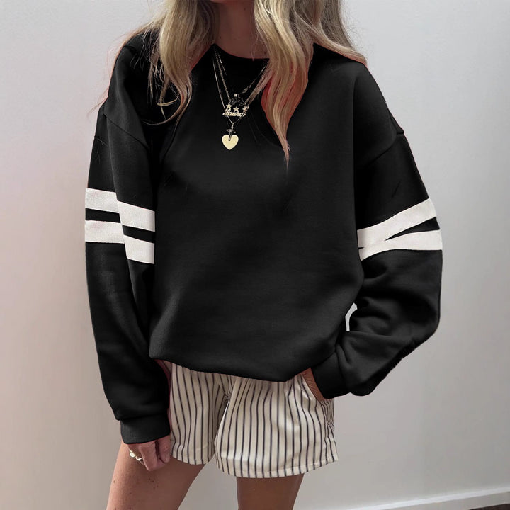 Damen Weit geschnittenes Sweatshirt mit Kontraststreifen an den Ärmeln Echo Archiv