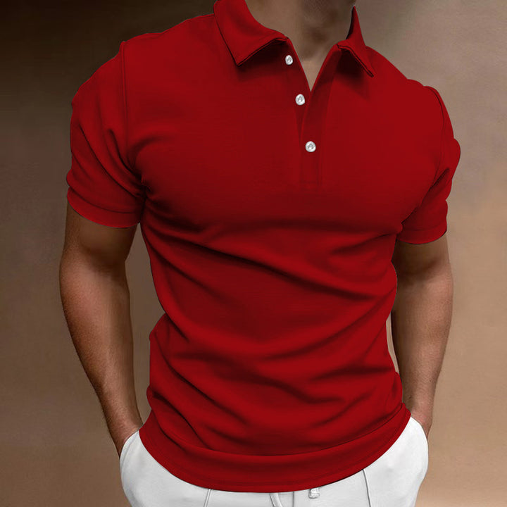 Herren nan schlank geschnittenes Stretch-Poloshirt mit Kentkragen und elastischem Saum Echo Archiv
