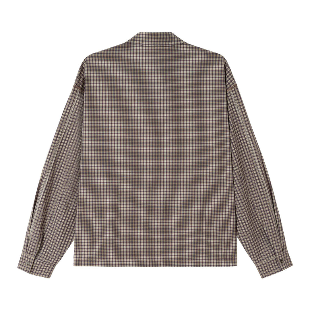Herren Longsleeve-Polohemd mit Karoärmeln und Kontrastpanel Echoarchiv