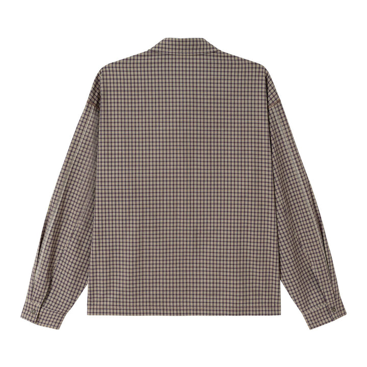 Herren Longsleeve-Polohemd mit Karoärmeln und Kontrastpanel Echoarchiv