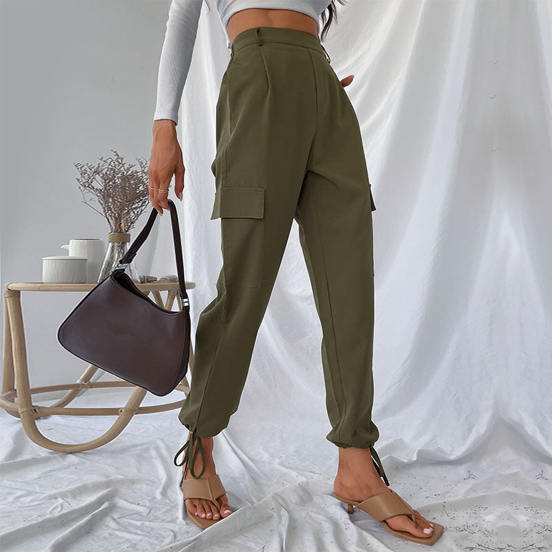 Damen Hohe Taillierte Cargo-Hose Echo Archiv